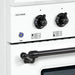 Hallman Classico 30 Inch Induction Range In White With Black Stainless Trim White Knobs and Button Light