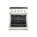 Hallman Classico 30 Inch Induction Range With Chrome Trim White Front View Open
