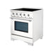 Hallman Classico 30 Inch Induction Range With Chrome Trim White Side View