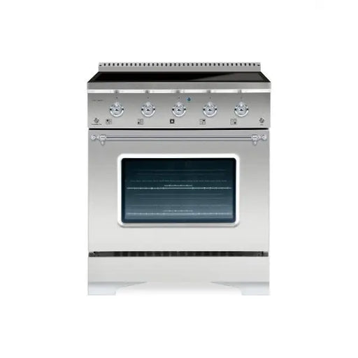 Hallman Classico 30 Inch Induction Range With Chrome Trim Stainless Steel