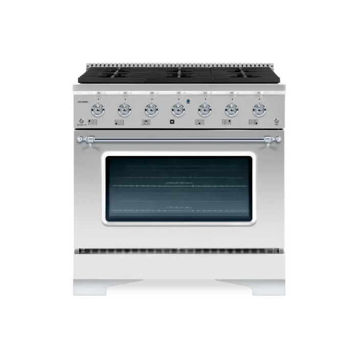 Hallman Classico 36 Inch Induction Range With Chrome Trim Stainless Steel