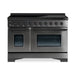 Hallman Classico 48 Inch Induction Range With Brass Trim Black Stainless