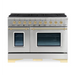 Hallman Classico 48 Inch Induction Range With Brass Trim Stainless Steel
