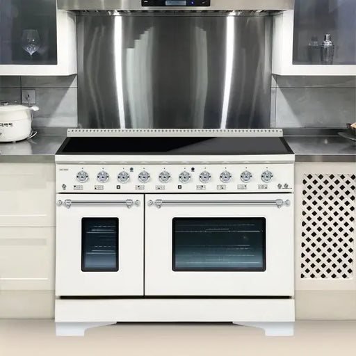 Hallman Classico 48 Inch Induction Range With Chrome Trim Installed