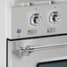 Hallman Classico Series 36 Inch Gas Freestanding Range With Chrome Trim Knobs and Light Button