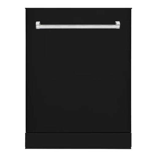 Hallman Industries 24 Inch 42 Decibel Dishwasher with Adjustable Rack, Tall Tub in Stainless Steel, Chorm Trim, and Bold Chrome Handle Glossy Black