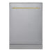Hallman Industries 24 Inch 42 Decibel Dishwasher with Adjustable Rack, Tall Tub in Stainless Steel, Brass Trim, and Classico Brass Handle Stainless Steel