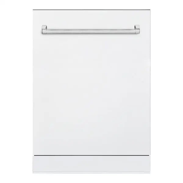 Hallman Industries 24 Inch 42 Decibel Dishwasher with Adjustable Rack, Tall Tub in Stainless Steel, Chorm Trim, and Bold Chrome Handle White