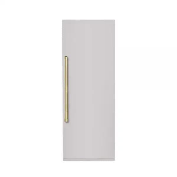 Hallman Industries 30 Inch 16.6 CU. FT. AR-IC Column All Refrigerator Built In with Water Dispenser, and Right Hinge in Bold Brass Trim  with Stainless Steel