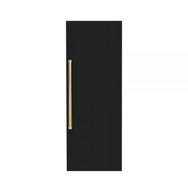 Hallman Industries 30 Inch 16.6 CU. FT. AR-IC Column All Refrigerator Built In with Water Dispenser, and Right Hinge in Bold Brass Trim with Glossy Black