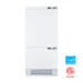 Hallman Industries 36 Inch Built-In Bottom Mount Freezer Refrigerator with Water Dispenser Automatic Ice Maker Bold Chrome Trim and White Panel Without Panel