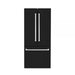 Hallman Industries 36 Inch Built-In French Door, Bottom Mounted Freezer with Water Despenser Automatic Ice Maker Bold Chrome Handles Glossy Black