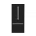 Hallman Industries 36 Inch Built-In French Door, Bottom Mounted Freezer with Water Despenser Automatic Ice Maker Classico Chrome Handles Glossy Black