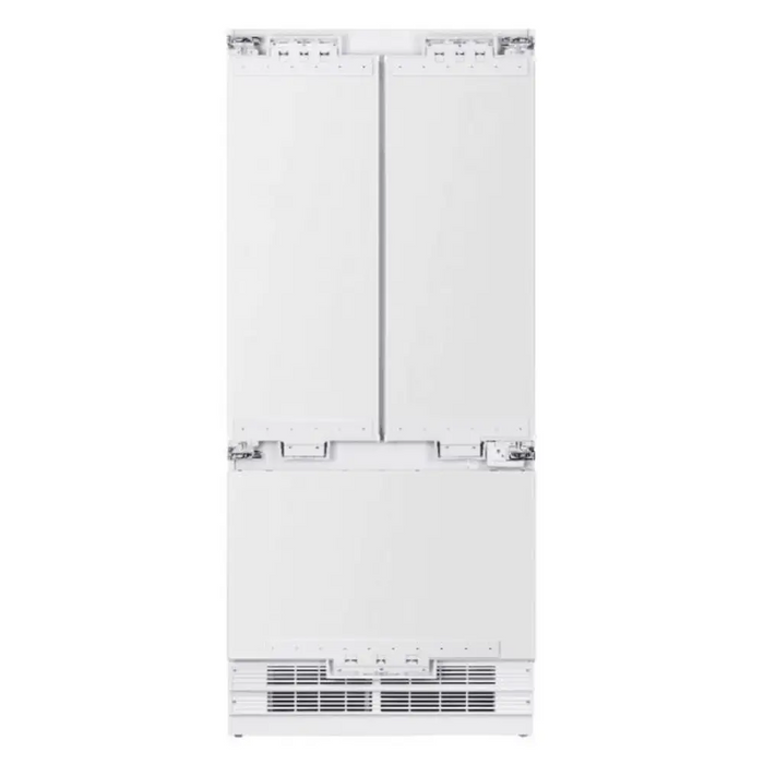 Hallman Industries 36 Inch Panel Ready Built-In French Door, Bottom Mounted Freezer with Water Despenser Automatic Ice Maker Front View