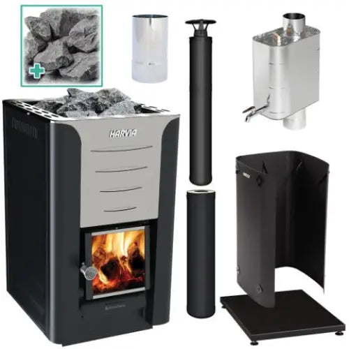 Harvia PRO 20 Deluxe Wood Burning Stove Kit BK - Sauna