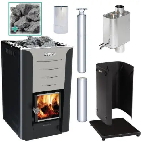 Harvia PRO 20 Deluxe Wood Burning Stove Kit SS - Sauna