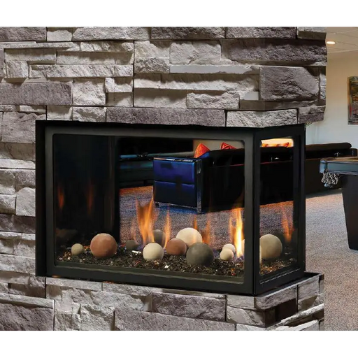 Kingsman MCVP42 43 Inch Clean View Peninsula Direct Vent Gas Fireplace with Millivolt Ignition Side View