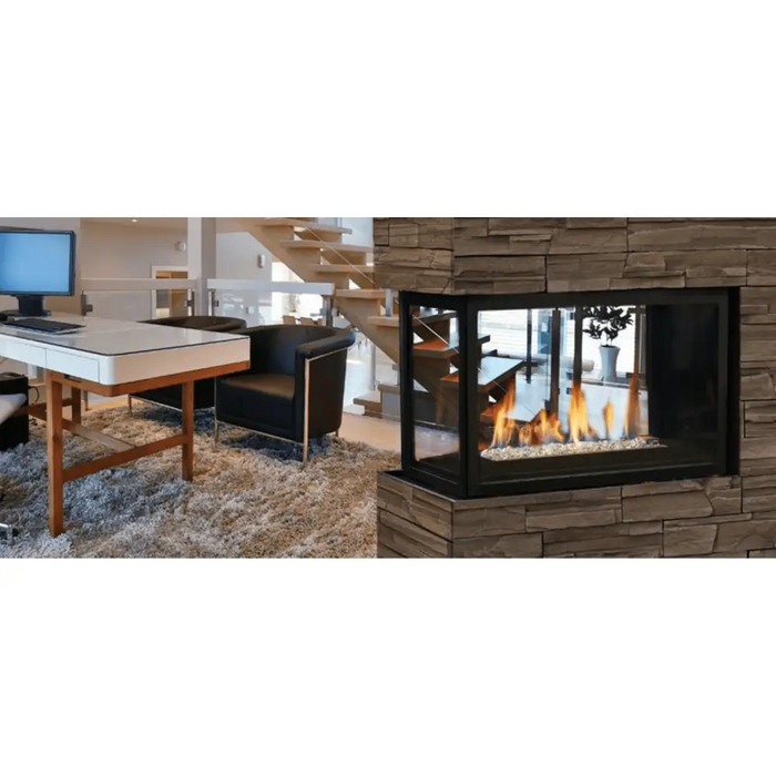 Kingsman MCVP42 43 Inch Clean View Peninsula Direct Vent Gas Fireplace with Millivolt Ignition Office