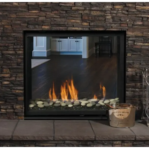 Kingsman MCVST42 34 Inch Clean View See-Through Direct Vent Gas Fireplace with Millivolt Ignition Front View