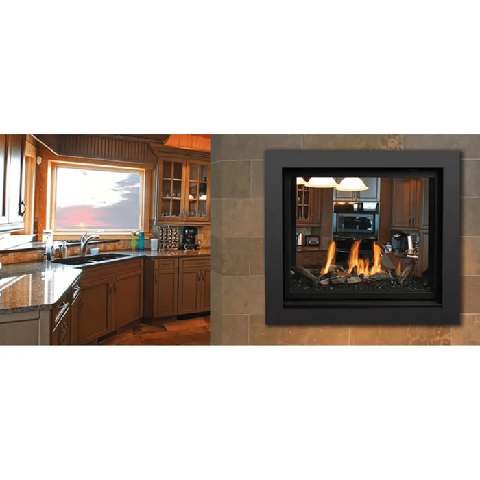 Kingsman MCVST42 34 Inch Clean View See-Through Direct Vent Gas Fireplace with Millivolt Ignition Kitchen Area