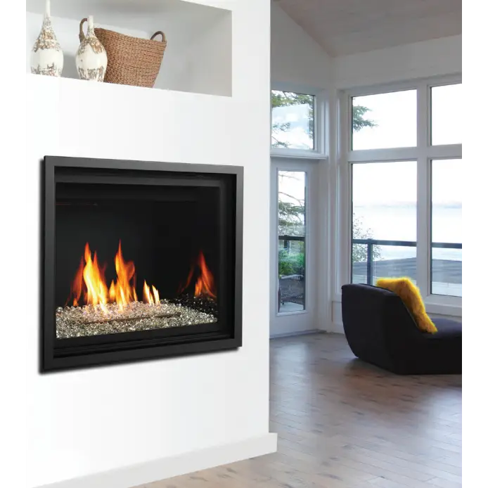 Kingsman ZCV39LPE/NE 39 Inch Zero Clearance Direct Vent Gas Fireplace with IPI Ignition Side View