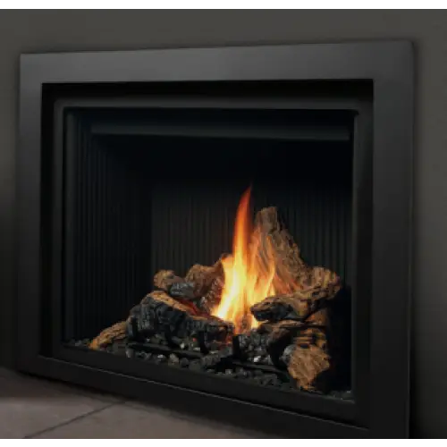 Kingsman ZCV39LPE/NE 39 Inch Zero Clearance Direct Vent Gas Fireplace with IPI Ignition Side View Black