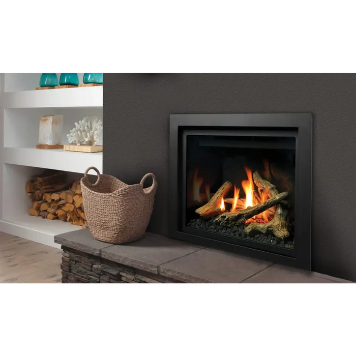 Kingsman ZCV42 42 Inch Clean View Zero Clearance Direct Vent Gas Fireplace in IPI Ignition with Basket