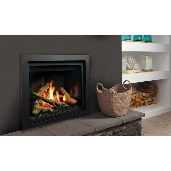 Kingsman ZCV42 42 Inch Clean View Zero Clearance Direct Vent Gas Fireplace in Millivolt Ignition with Basket