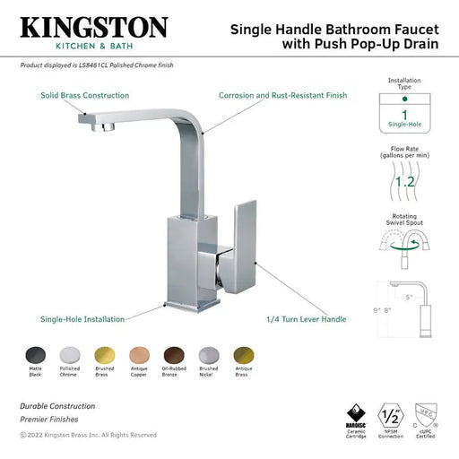 Kingston Brass Claremont LS8463CL Single-Handle 1-Hole Deck