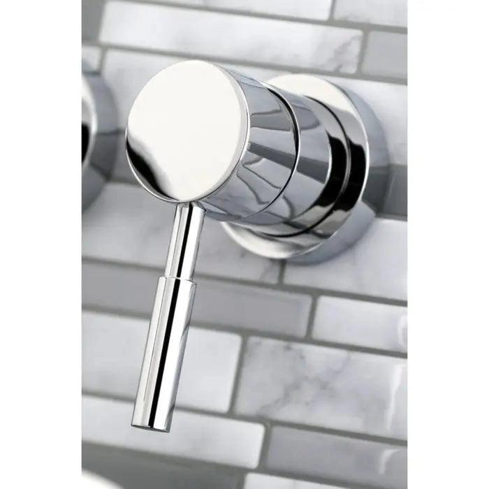 Kingston Brass Concord KS8115DL Single-Handle 2-Hole Wall Bathroom Faucet Polished Chrome Metal Lever Handler