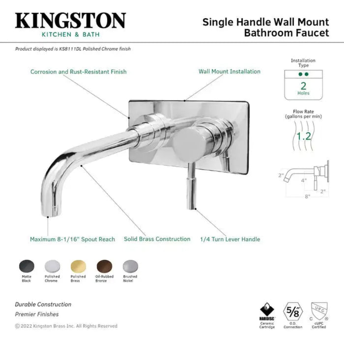 Kingston Brass Concord KS8115DL Single-Handle 2-Hole Wall Bathroom Faucet Parts