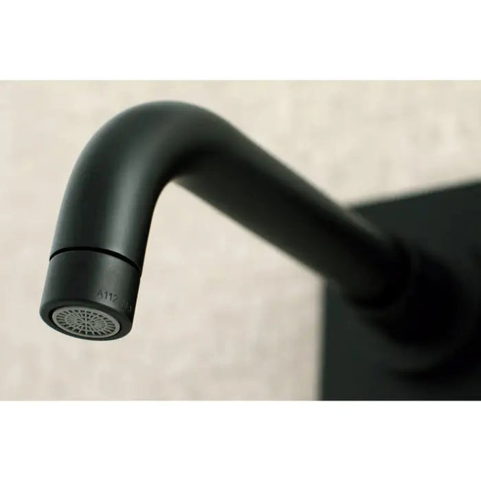 Kingston Brass Concord KS8115DL Single-Handle 2-Hole Wall Bathroom Faucet Matte Black Aerator