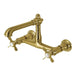 Kingston Brass Essex KS7246BEX Two-Handle 2-Hole Wall Mount Bathroom Faucet Brushed Brass