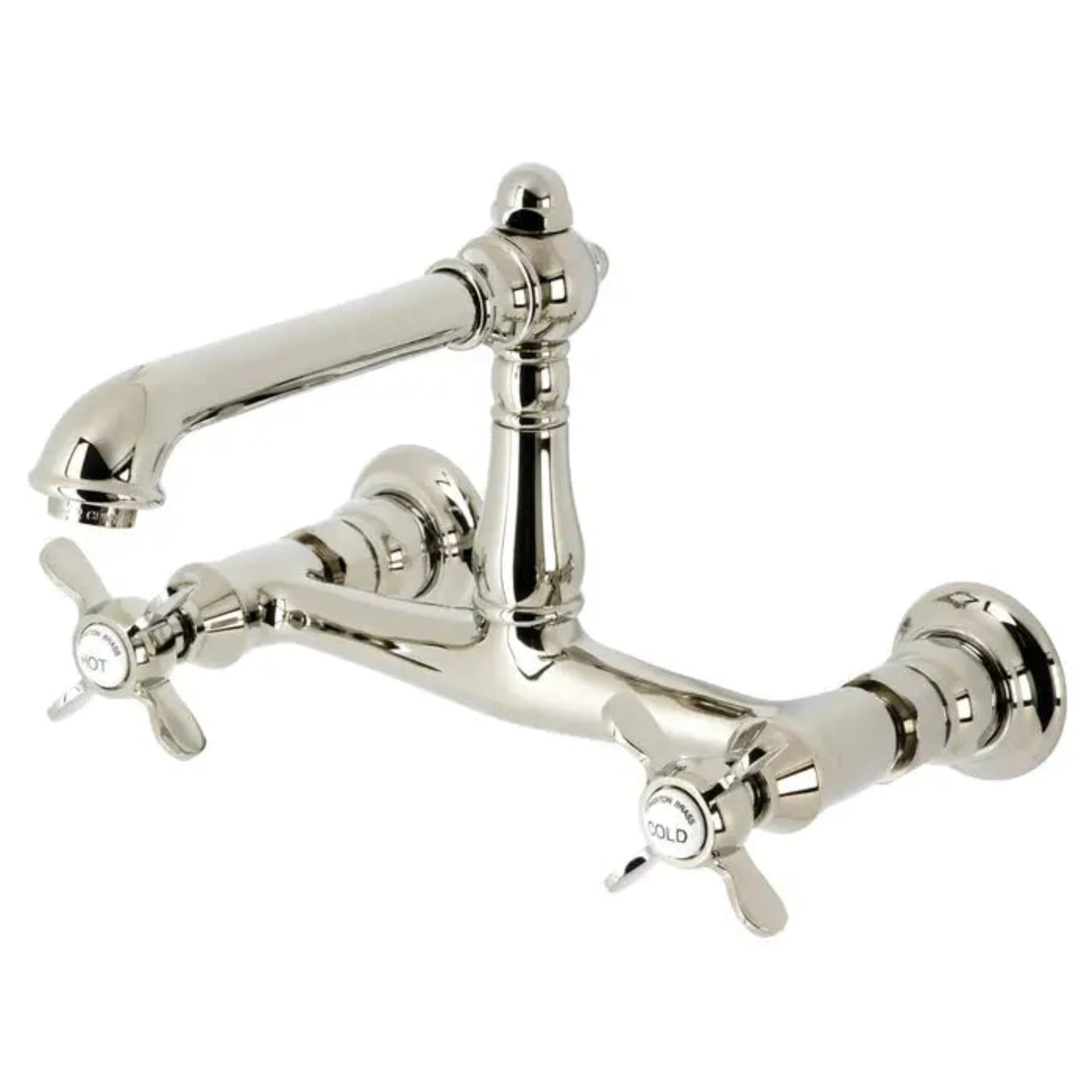 Kingston Brass Essex KS7246BEX Two-Handle 2-Hole Wall Mount Bathroom Faucet Polished Nickel