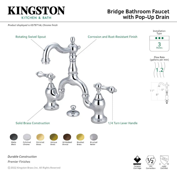 Kingston Brass ks797xal-P English Country Two-Handle 3-Hole