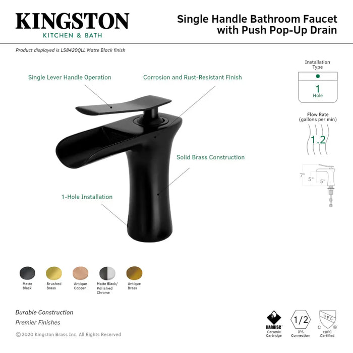 Kingston Brass ls842xqll-P Executive Single-Handle 1-Hole