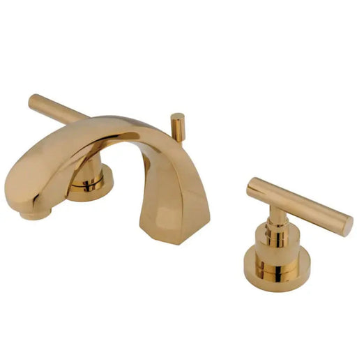 Kingston Brass Manhattan KS4982CML Two-Handle 3-Hole Deck Widespread Bathroom Faucet Polished Brass