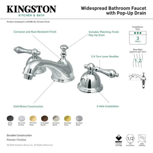 Kingston Brass Restoration KS3962AL Two-Handle 3-Hole Deck Mount Widespread Bathroom Faucet Parts