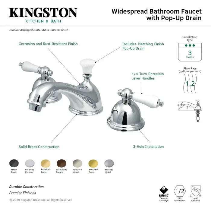 Kingston Brass Restoration KS3968PL Two-Handle 3-Hole Deck