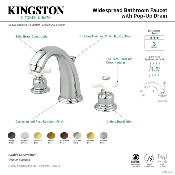 Kingston Brass Victorian KB980PX Two-Handle 3-Hole Deck