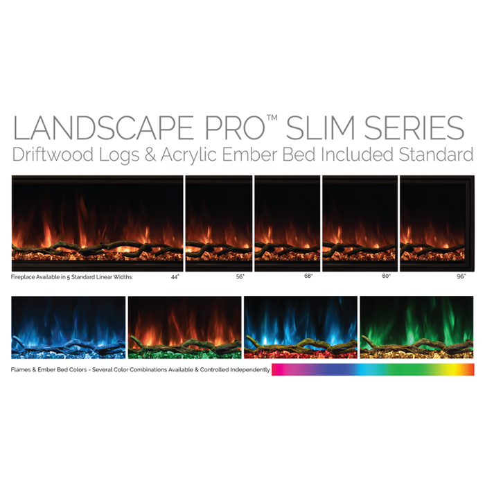 Modern Flames LPS-4414 44 Inch Landscape Pro Slim Built In Electric Fireplace