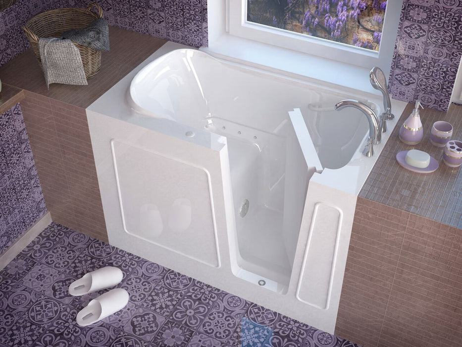 MediTub 3054RWA Walk-In 30 x 54 Right Drain White Air Jetted Bathtub