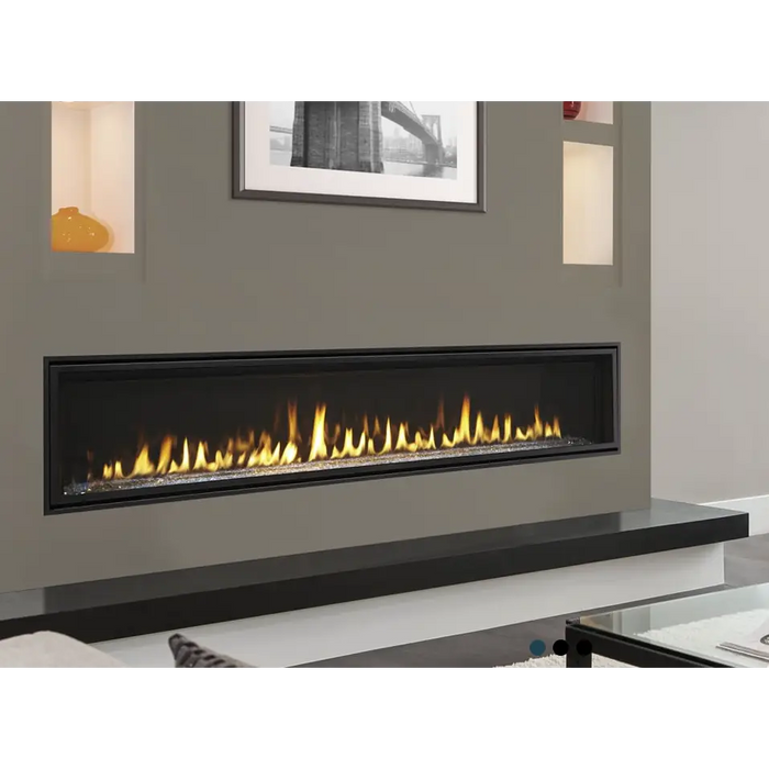 Majestic 72 Inch Echelon II Linear Single View Contemporary Direct Vent Natural Gas Fireplace with IntelliFire Touch Ignition System Single View