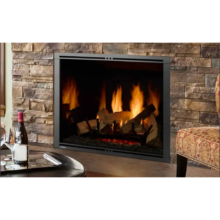 Majestic Marquis II 42 Inch Traditional Direct Vent Natural Gas Fireplace with IntelliFire Touch Ignition System Side View