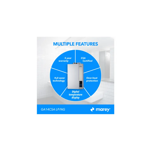 Marey Gas Tankless Water Heater Features