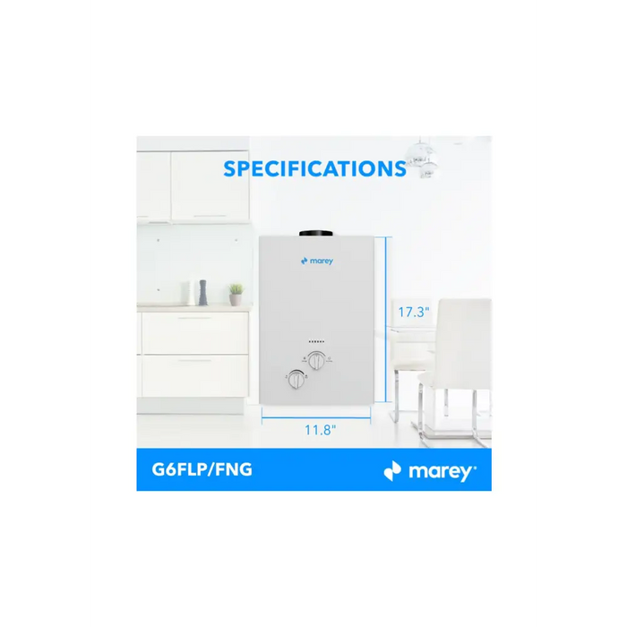 Marey Tankless Water Heater Gas Specifications