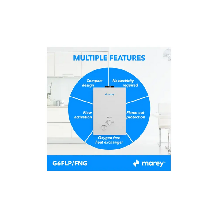 Marey Tankless Water Heater Gas Features