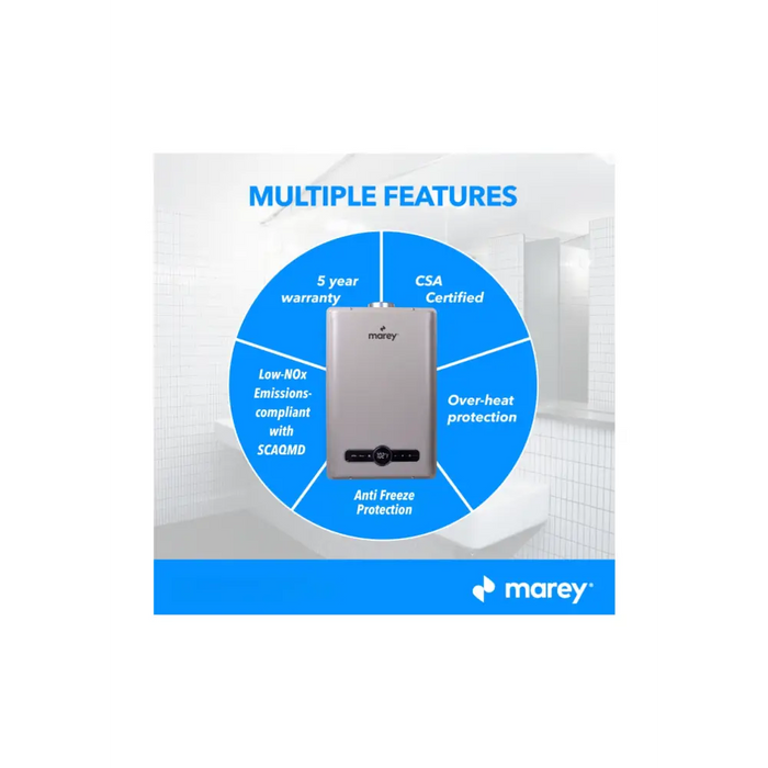 Marey Tankless Water Heater Gas Indoor Features