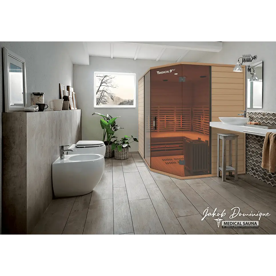 Medical Sauna 9 Plus Hybrid Indoor Sauna Bathroom 