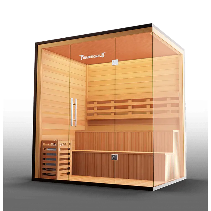 Medical Sauna Traditional 8 Plus Steam Sauna Lower Angle Left View